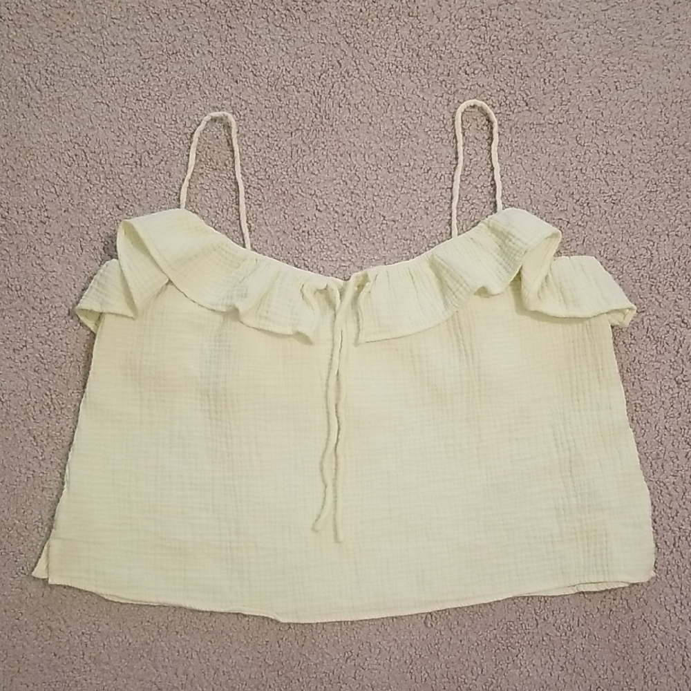 JCrew Ruffle Strap Top